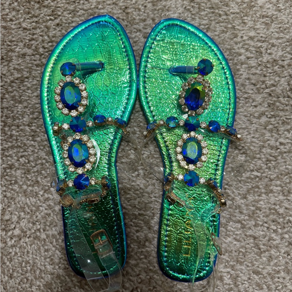 Brand new rhinestone bejeweled sandals